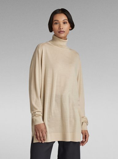 Knitted Turtleneck Sweater Loose